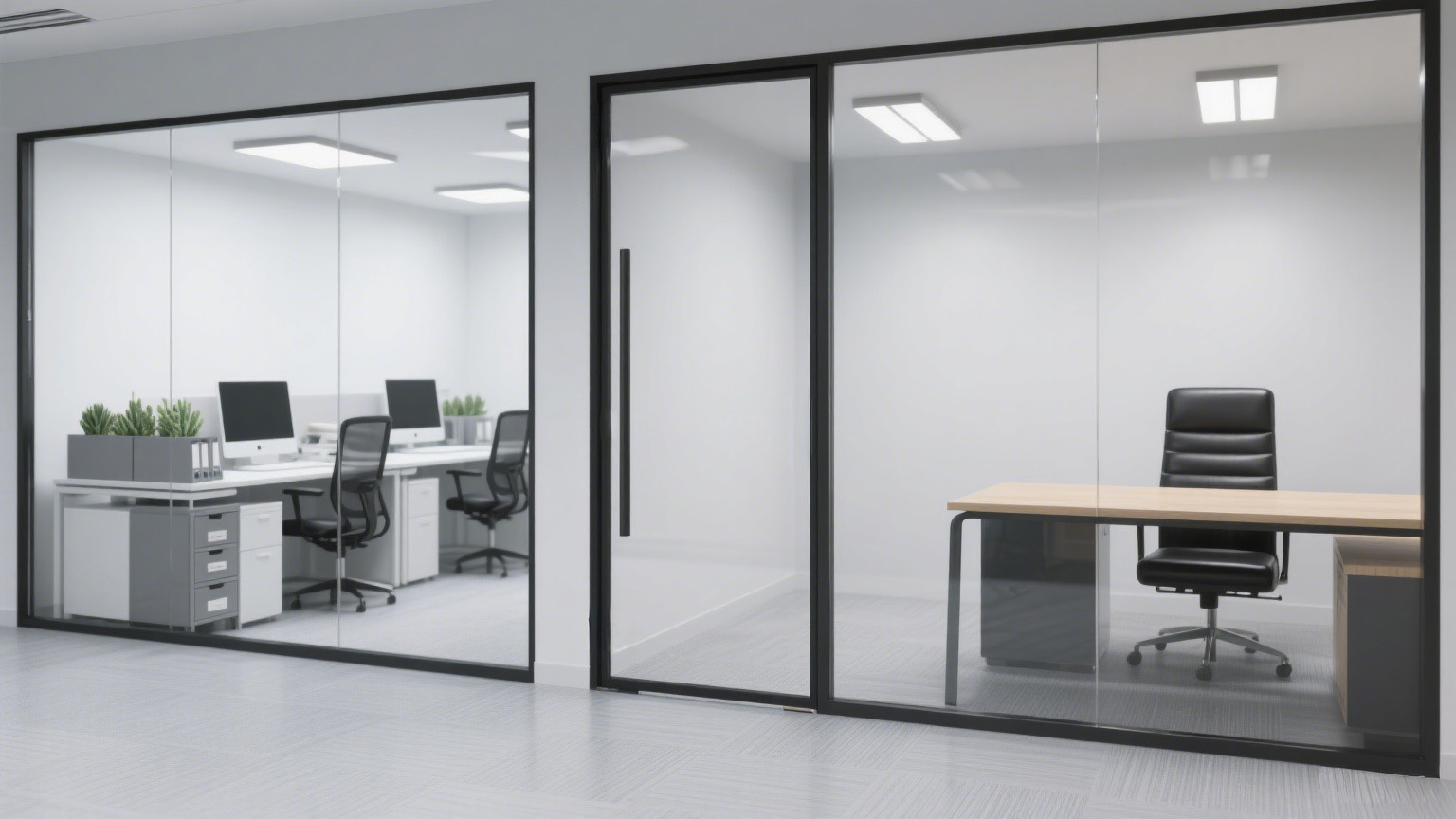 Maximize Space Efficiency with
Our Customizable Glass Partition Designs