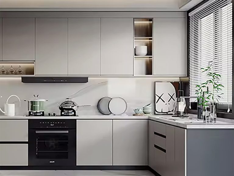 Grey Lacquer Kitchen Cabinets