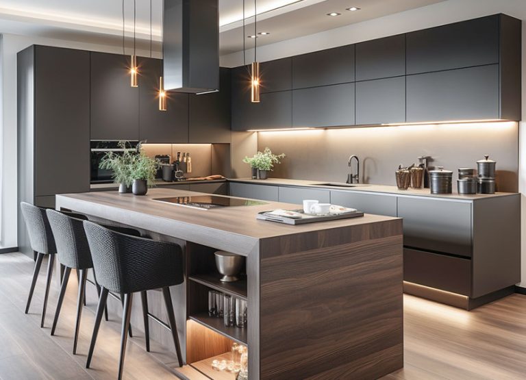 Grey Melamine Kitchen Cupboards