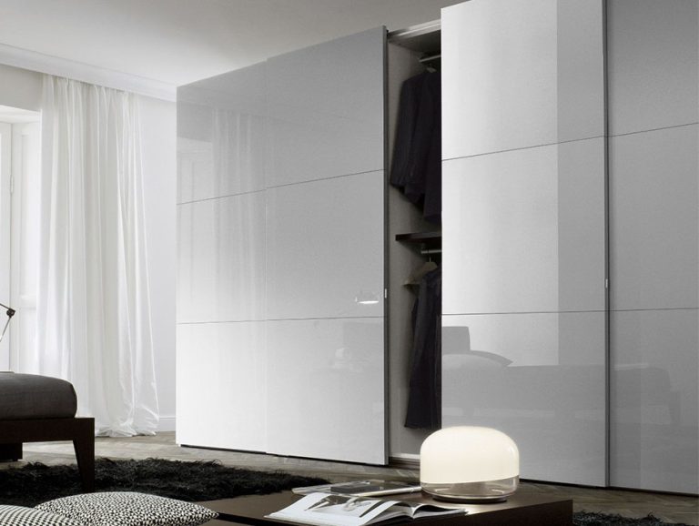 High Gloss White Sliding Door Wardrobe