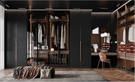 Modern Luxury Dark Grey Closet