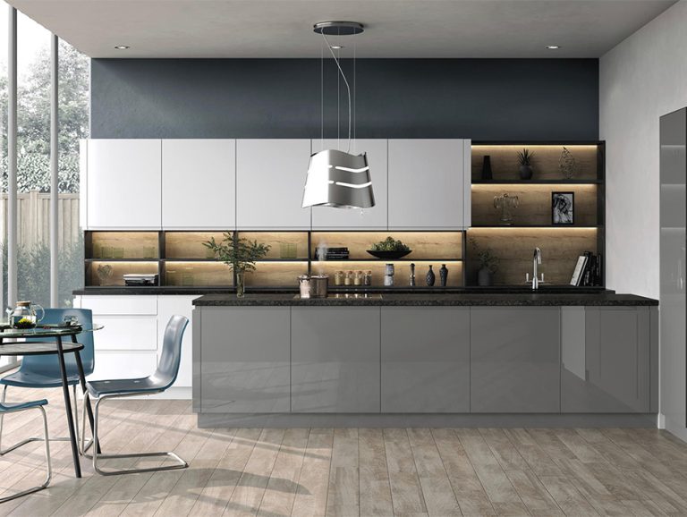 White Acrylic Kitchen Cabinet