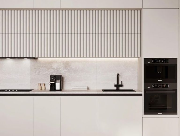 White PET Kitchen Cabinets