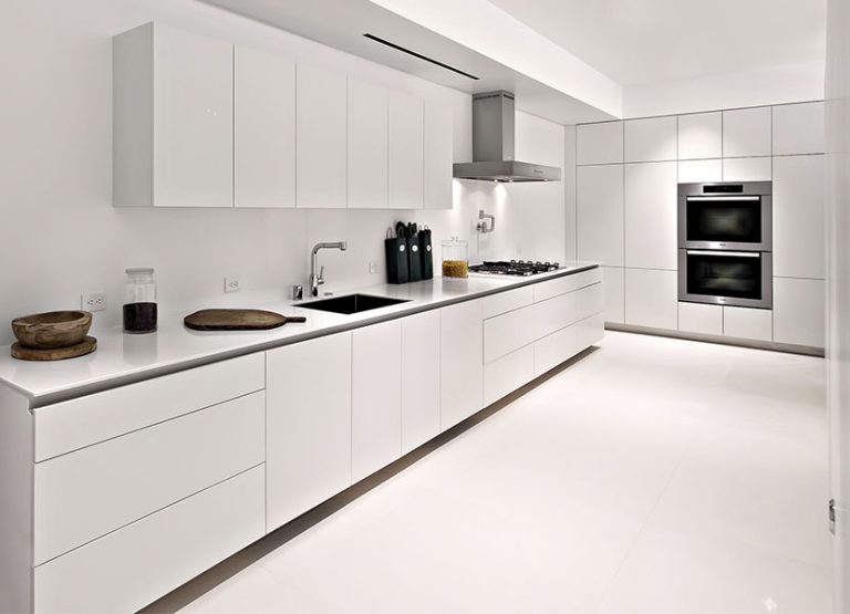White PVC Shaker Kitchen Cabinets