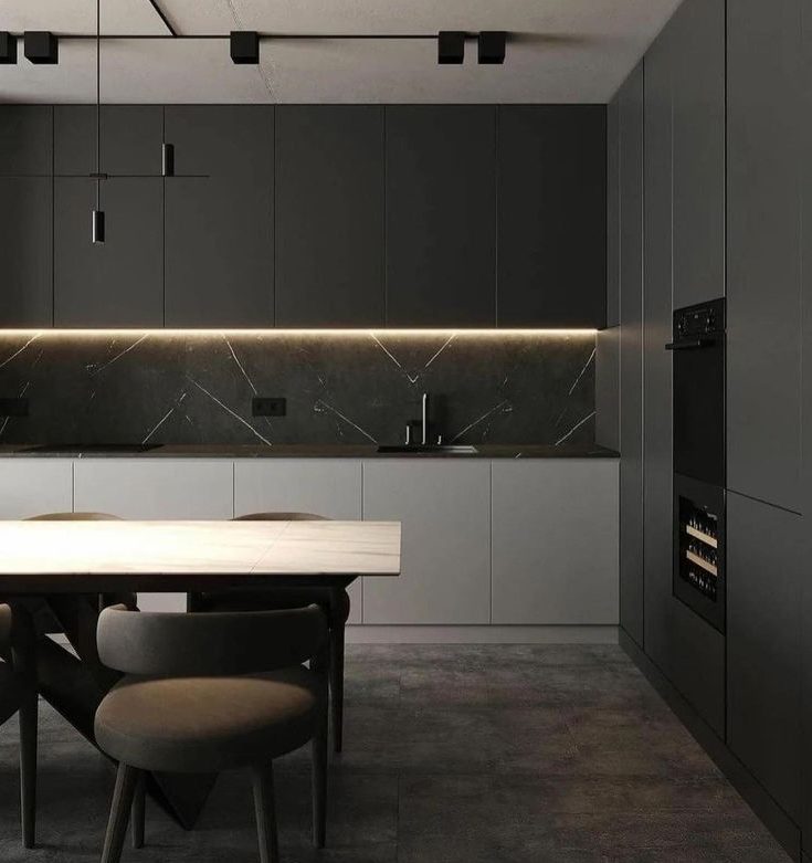 Black Contemporary Kitchen