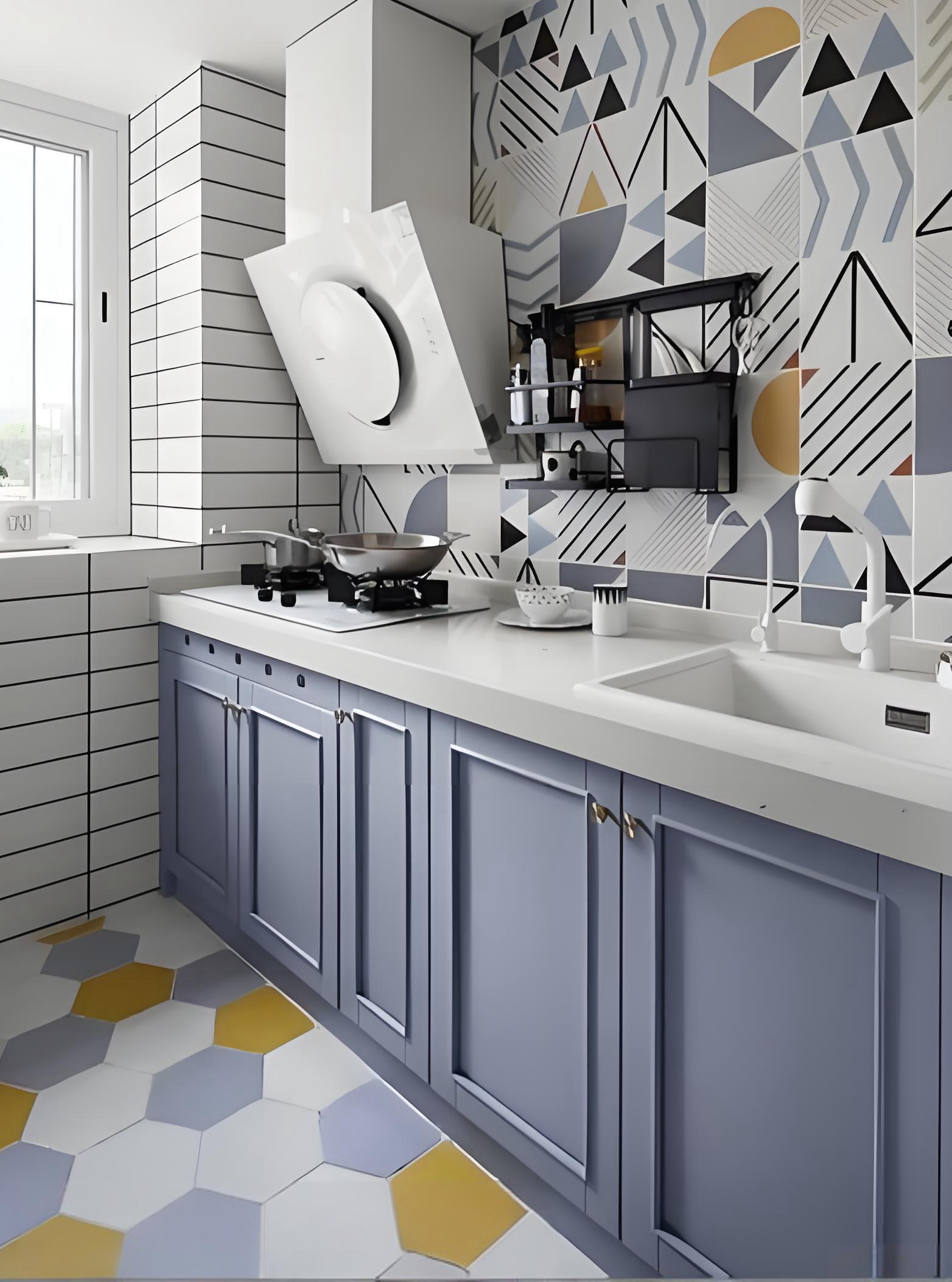 Blue kitchen cabinets
