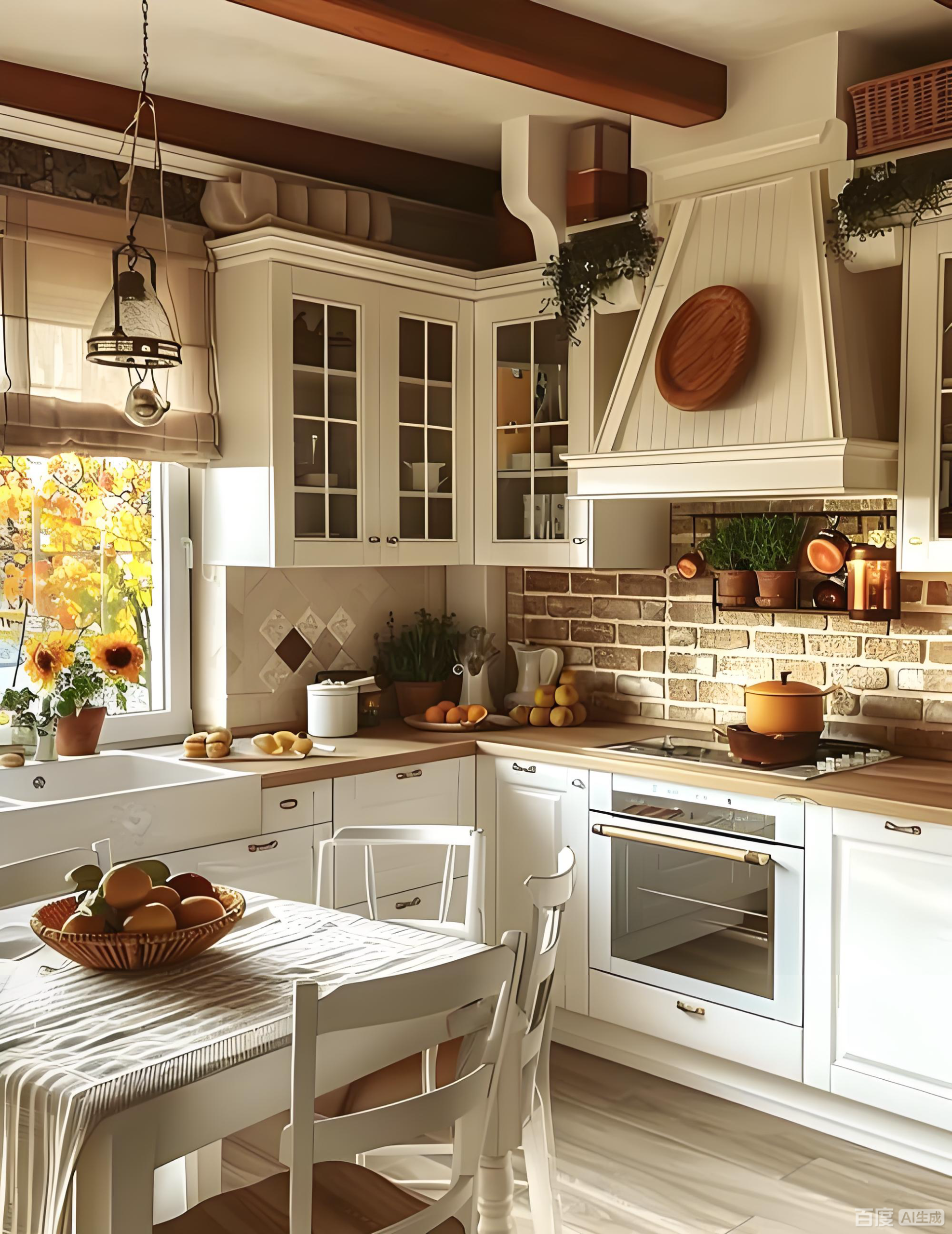 Solid Wood Rustic Kitchen Cabinet