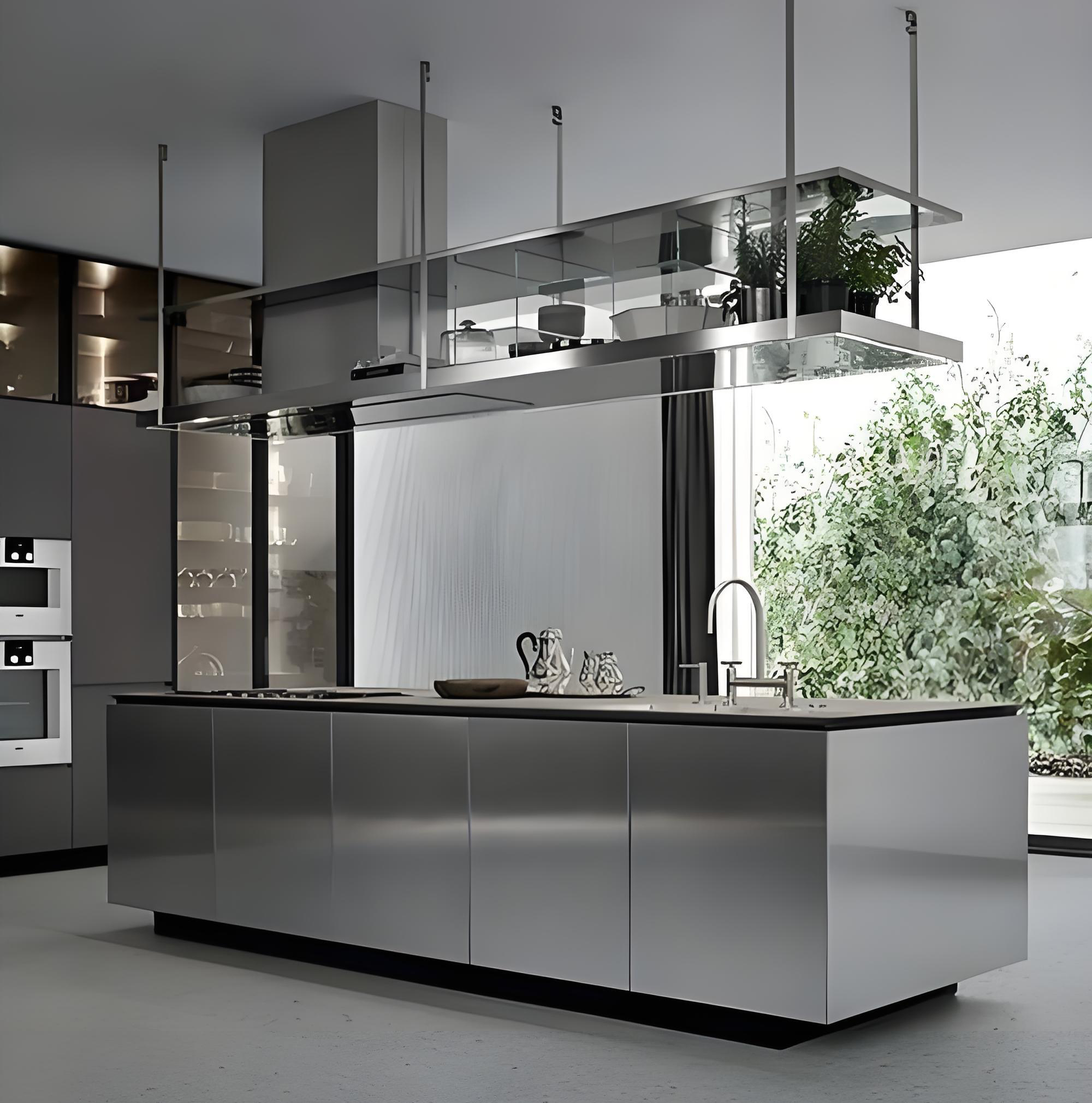 Modern Metal Kitchen Cabinets