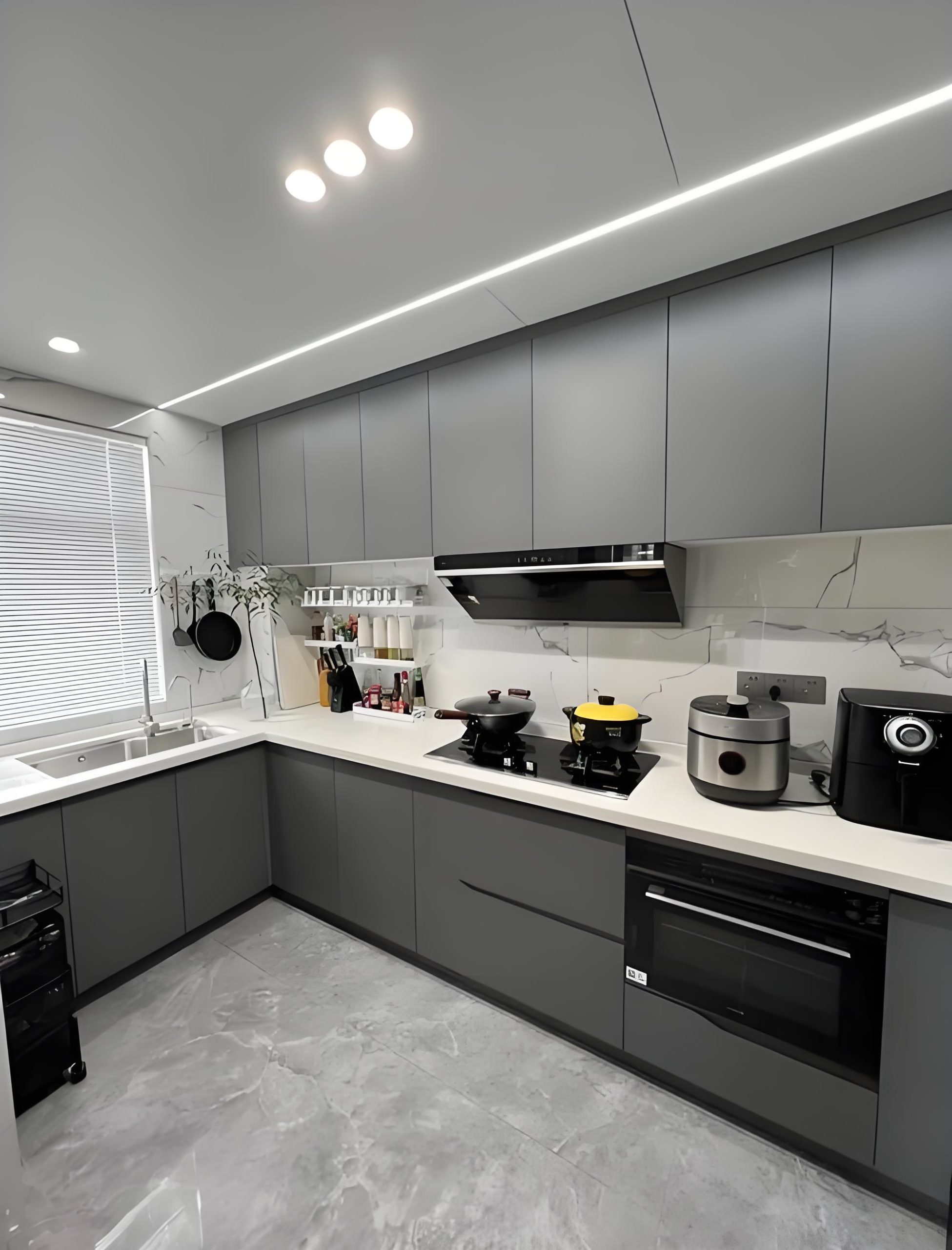 Gray And White Kitchen Cabinets