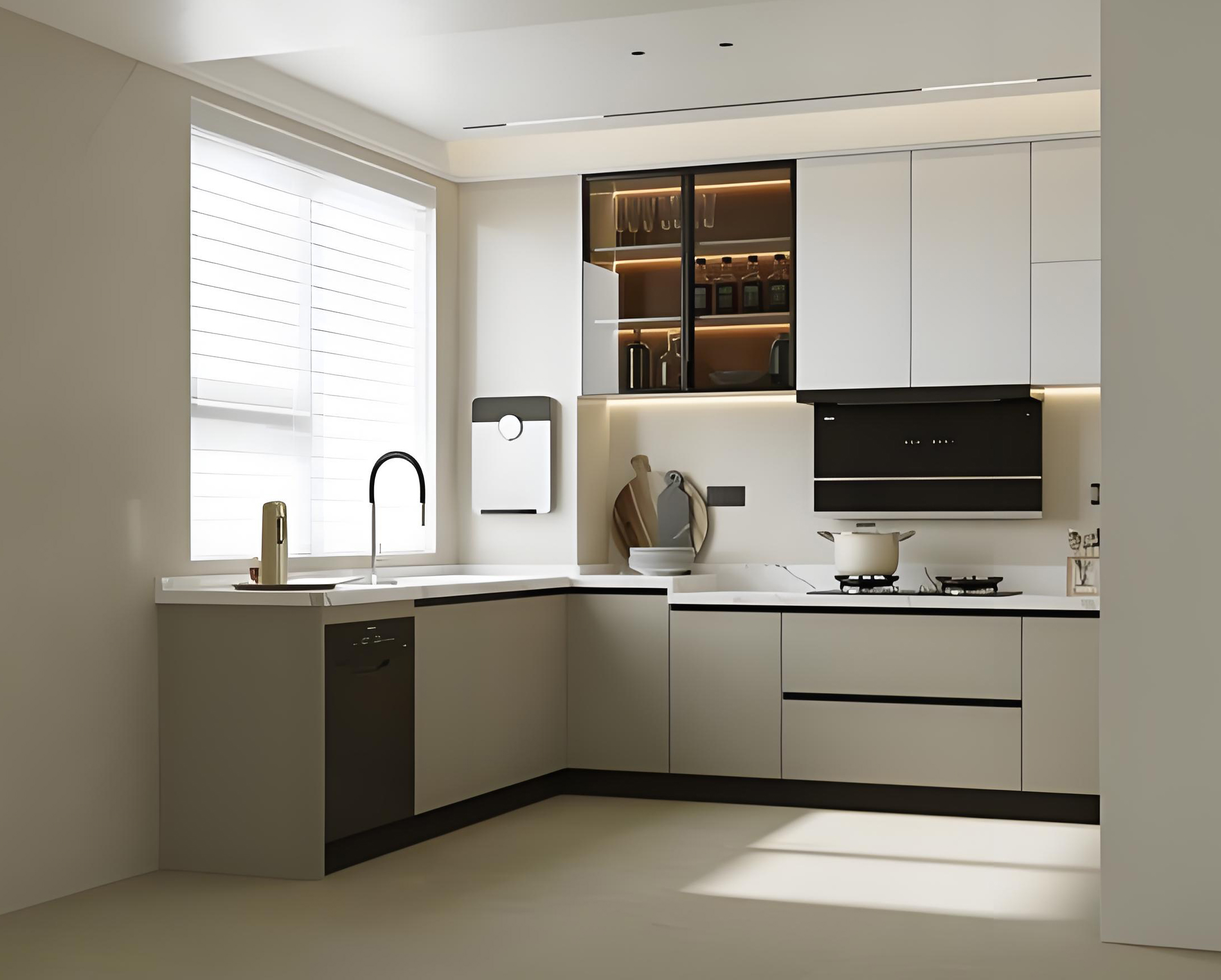 Melamine L Shape Kitchen Cabinet